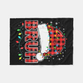Bruh Funny Santa Hat Lights Christmas Fleece Deken (Voorkant (Horizontaal))