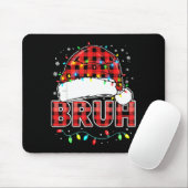 Bruh Funny Santa Hat Lights Christmas Muismat (Met muis)