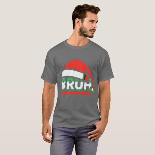 Bruh Funny Saying Bro Teens Boys Kids Christmas Pa T-shirt (Voorkant volledig)