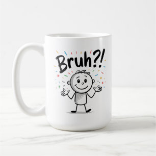 Bruh?! Funny Stick Figuur Cartoon Koffiemok