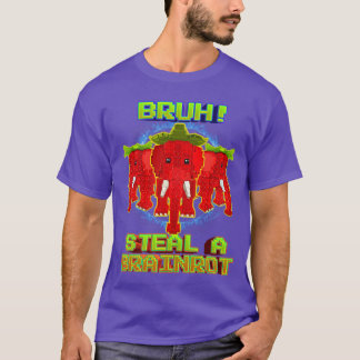 Bruh Funny Strawberry Elephant Brainrot for Boys K T-shirt