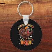 Bruh Funny Thanksgiving Turkey Gobble Football Boy Sleutelhanger (Voorkant)