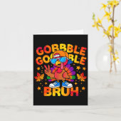 Bruh Funny Thanksgiving Turkey Gobble Outfit Boys  Kaart (Gele Bloem)