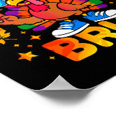 Bruh Funny Thanksgiving Turkey Gobble Outfit Boys  Poster (Hoek)