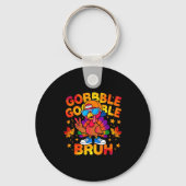 Bruh Funny Thanksgiving Turkey Gobble Outfit Boys  Sleutelhanger (Voorkant)