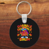 Bruh Funny Thanksgiving Turkey Gobble Outfit Boys Sleutelhanger (Voorkant)
