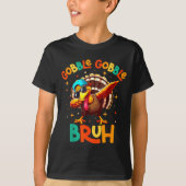 Bruh Funny Thanksgiving Turkey Gobble Shirt Boys G (Voorkant)