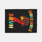 Bruh Funny Thanksgiving Turkey Gobble Shirt Boys G Fleece Deken (Voorkant (Horizontaal))