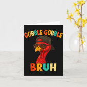 Bruh Funny Thanksgiving Turkey Gobble Shirt Boys G Kaart (Gele Bloem)