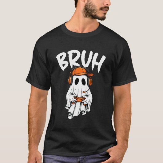 Bruh Gamer Geest Halloween Videogame Controller B T-shirt (Voorkant)