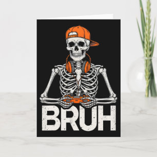 Bruh Gamer Skelet Halloween Videogame Controller Kaart