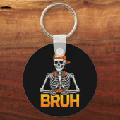 Bruh Gamer Skelet Halloween Videogame Controller Sleutelhanger (Voorkant)