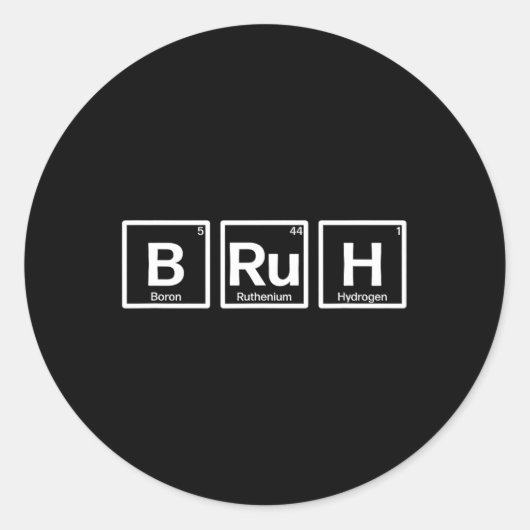 Bruh Gamer Slang Meme Ontwerp Ronde Sticker (Voorkant)