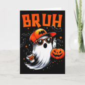 Bruh Ghost Halloween Cute Ghost Trick Or Treat Can Kaart (Voorkant)