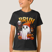 Bruh Ghost Halloween Cute Ghost Trick Or Treat Can T-shirt (Voorkant)