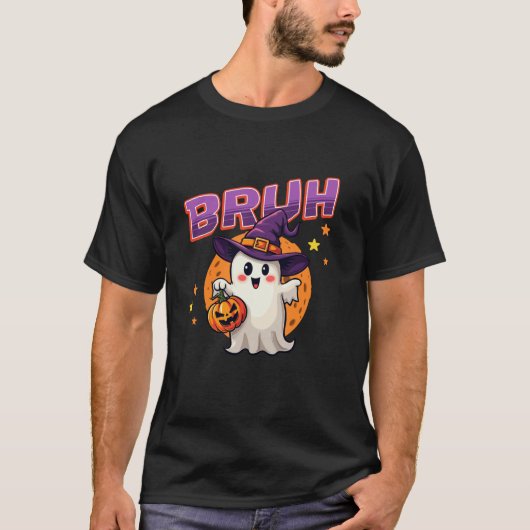 Bruh Ghost Halloween Funny Ghost Costume Witch Pet T-shirt (Voorkant)