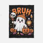 Bruh Ghost Halloween Schattigee Ghost Trick or tre Fleece Deken (Voorkant)