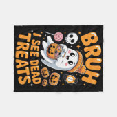 Bruh Ghost Halloween Schattigee Ghost Trick or tre Fleece Deken (Voorkant (Horizontaal))