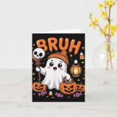 Bruh Ghost Halloween Schattigee Ghost Trick or tre Kaart (Gele Bloem)
