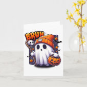 Bruh Ghost Halloween Schattigee Ghost Trick or tre Kaart (Gele Bloem)