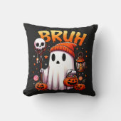 Bruh Ghost Halloween Schattigee Ghost Trick or tre Kussen (Voorkant)