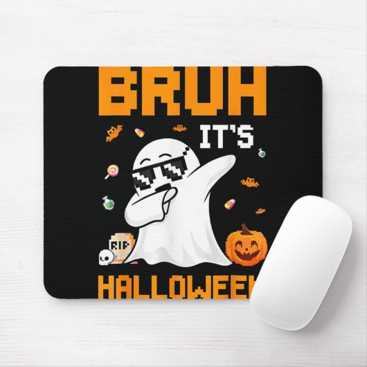 Bruh Ghost Halloween Schattigee Ghost Trick or tre Muismat (Met muis)