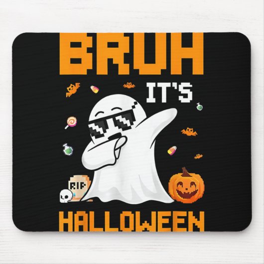 Bruh Ghost Halloween Schattigee Ghost Trick or tre Muismat (Voorkant)