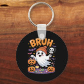 Bruh Ghost Halloween Snoep Schattige Ghost Kinder Sleutelhanger (Voorkant)