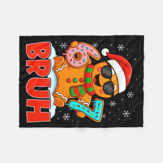 Bruh Gingerbread Six Seven 67 Ice Cream Drip Chris Fleece Deken (Voorkant (Horizontaal))