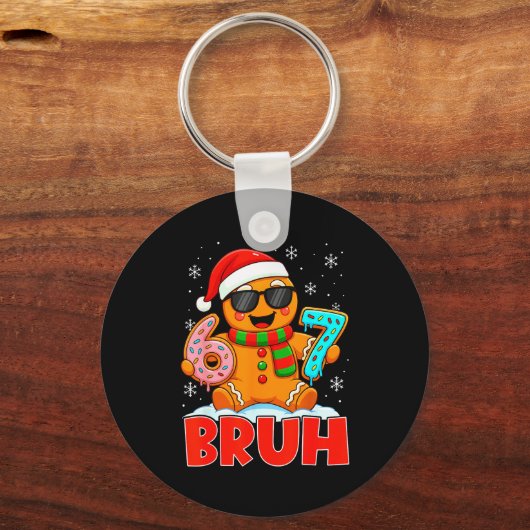 Bruh Gingerbread Six Seven 67 Ice Cream Drip Chris Sleutelhanger (Voorkant)