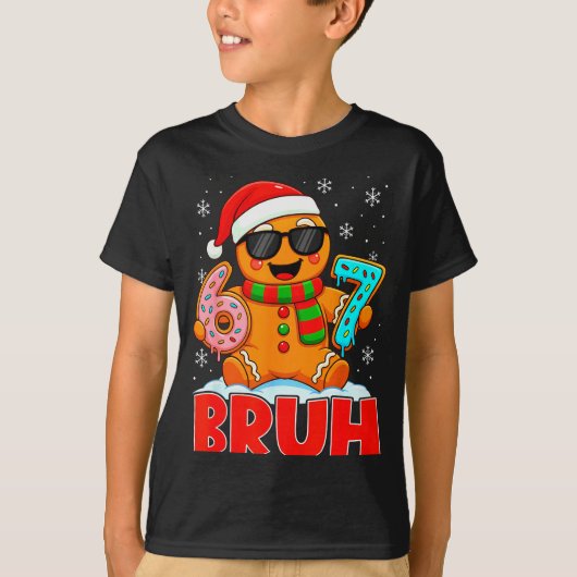 Bruh Gingerbread Six Seven 67 Ice Cream Drip Chris T-shirt (Voorkant)