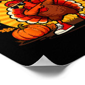 Bruh Give Thanks Dabbing Turkey Boy Funny Thanksgi Poster (Hoek)