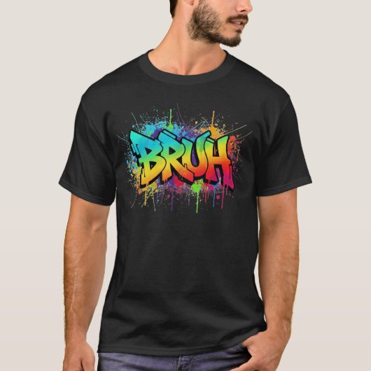 Bruh Graffiti PNG | Rainbow Street Art Sublimation T-shirt (Voorkant)
