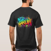 Bruh Graffiti PNG | Rainbow Street Art Sublimation T-shirt (Achterkant)
