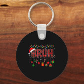 Bruh Grappig Kerstmis Rood Geruit Tieners Jongens Sleutelhanger (Voorkant)
