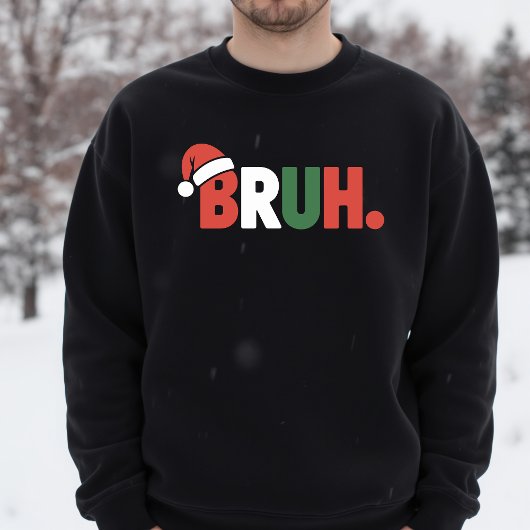 BRUH Grappige Kerst Santa Hoed Meme Trui