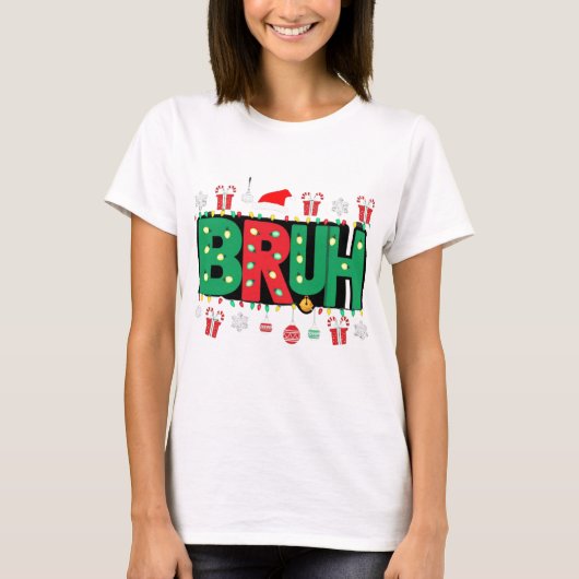 BRUH grappige kerst T-shirt (Voorkant)