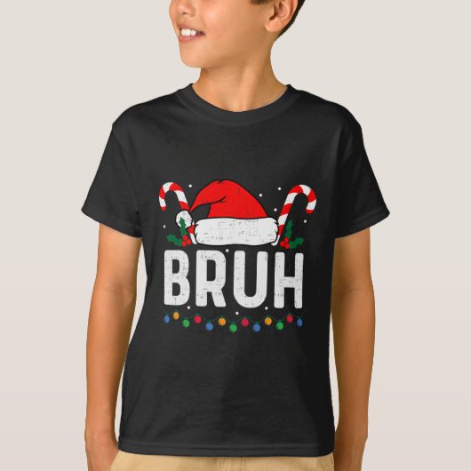 Bruh Grappige Kerst Tiener Jongens Kinder Xmas Man T-shirt (Voorkant)