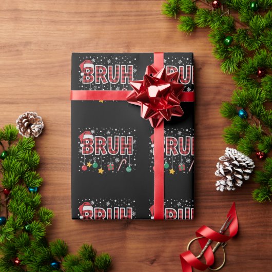 Bruh Grappige Kerstmis Rode Geruite Xmas Pyjama Cadeaupapier (Feestdagen Geschenken)
