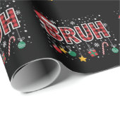 Bruh Grappige Kerstmis Rode Geruite Xmas Pyjama Cadeaupapier (Rol Hoek)
