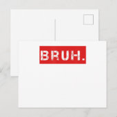 Bruh grappige meme-uitdrukking broer begroetingsca briefkaart (Voorkant / Achterkant)