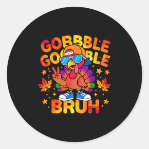 Bruh Grappige Thanksgiving Kalkoen Gak Outfit Jong Ronde Sticker