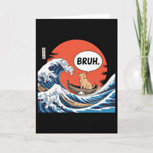 Bruh Grote Golf Kanagawa Grappige Japanse Surfende Kaart