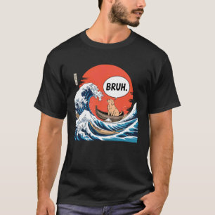 BRUH Grote Golf Kanagawa Grappige Japanse Surfende T-shirt