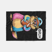 Bruh Groundhog Holding Football Game Day Funny Spo Fleece Deken (Voorkant (Horizontaal))