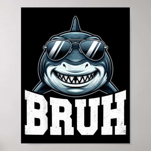 Bruh haai meme poster (Voorkant)