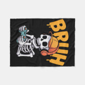 Bruh Halloween Boys Kids Gamer Mens Skeleton Video Fleece Deken (Voorkant (Horizontaal))