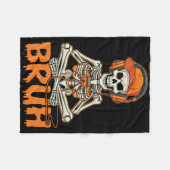 Bruh Halloween Boys Kids Gamer Mens Skeleton Video Fleece Deken (Voorkant (Horizontaal))