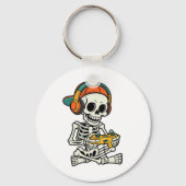 Bruh Halloween Boys Kids Gamer Mens Skeleton Video Sleutelhanger (Voorkant)