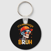 Bruh Halloween Boys Kids Halloween Skeleton  Sleutelhanger (Voorkant)